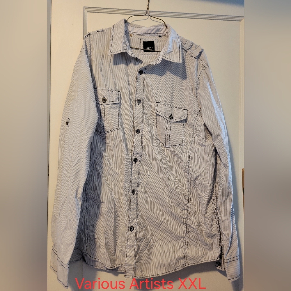 Various Artists Men's Pale Blue Button-Front Shirt Jacket